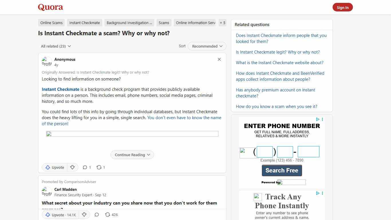 Is Instant Checkmate a scam? Why or why not? - Quora